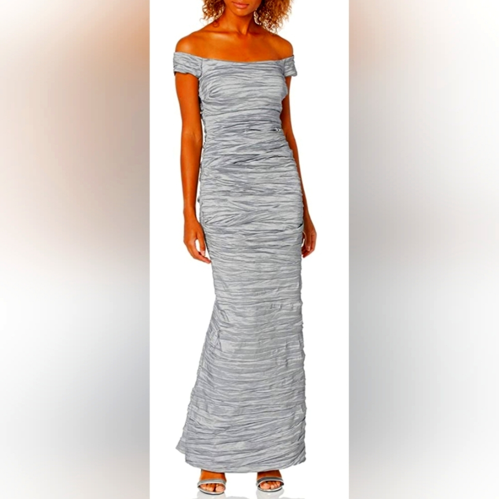 Alex Evenings Ruched Formal Gown NWT Platinum